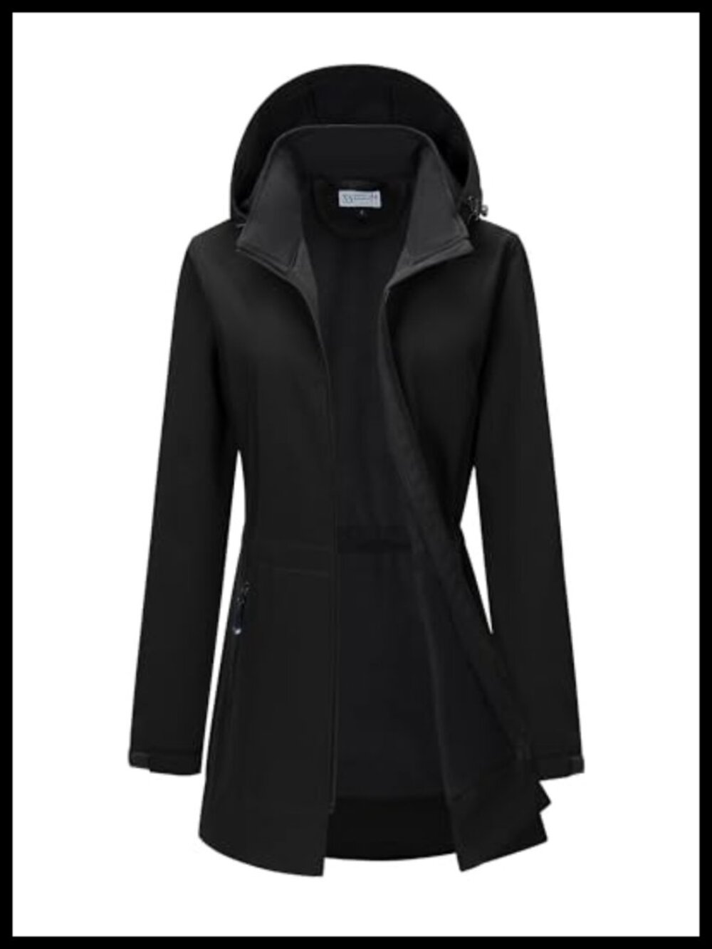 Waterproof Softshell Jacket Long Fleece Lined Raincoat